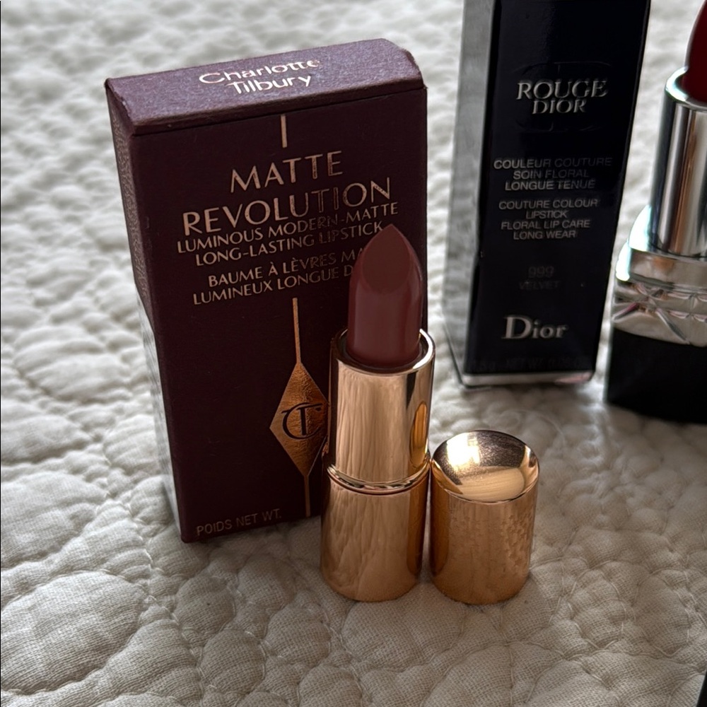Set of Mini Lipstick Dior 999, Charlotte Tilbury Pillow Talk and Nars Rosecliff - Picture 3 of 7